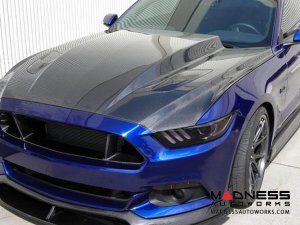 Ford Mustang Double Sided Cowl hood - Carbon Fiber - (2015-2017) Ford Mustang Double Sided Cowl hood - Carbon Fiber - (2015-2017)